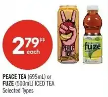 Shoppers Drug Mart Peace tea or fuze iced tea offer