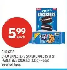 Shoppers Drug Mart Christie oreo cakesters snack cakes or family size cookies offer