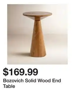 Wayfair Bozovich Solid Wood End Table offer