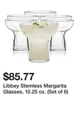 Wayfair Libbey Stemless Margarita Glasses, 10.25 oz. (Set of 6) offer