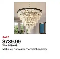 Wayfair Makinlee Dimmable Tiered Chandelier offer