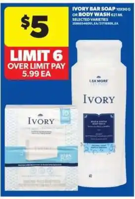 Real Canadian Superstore IVORY BAR SOAP OR BODY WASH offer