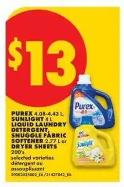 No Frills Purex, Sunlight, Snuggle offer
