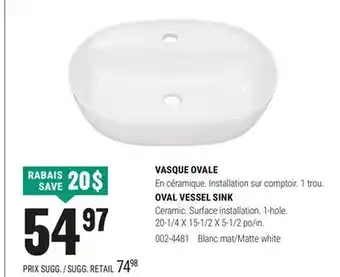BMR VASQUE OVALE offer