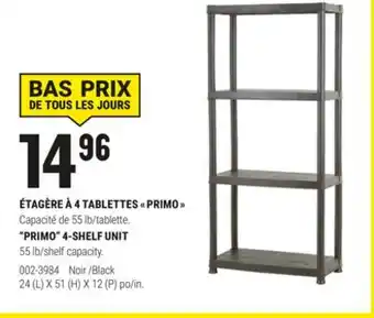 BMR ÉTAGÈRE À 4 TABLETTES  PRIMO  offer