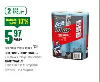 BMR CHIFFONS  SHOP TOWEL  offer