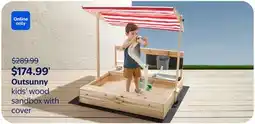 Walmart Outsunny kids' wood sandbox with cover offer