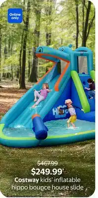 Walmart Costway kids inflatable hippo bounce house slide offer