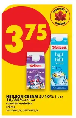 No Frills NEILSON CREAM 5/10% 1 L OR 18/35%, 473 ML offer
