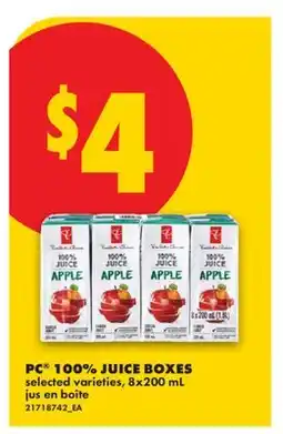 No Frills PC 100% JUICE BOXES offer