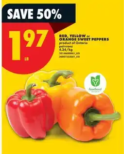 No Frills RED, YELLOW or ORANGE SWEET PEPPERS offer