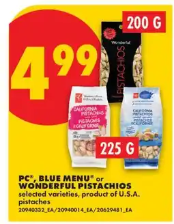No Frills PC , BLUE MENU OR WONDERFUL PISTACHIOS offer