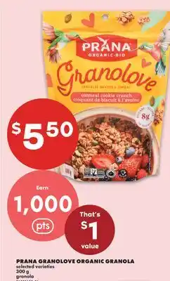 No Frills PRANA GRANOLOVE ORGANIC GRANOLA offer