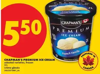 No Frills CHAPMAN'S PREMIUM ICE CREAM offer