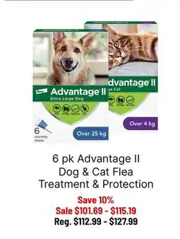 Ren’s Pets Depot 6 pk Advantage II Dog & Cat Flea Treatment & Protection offer