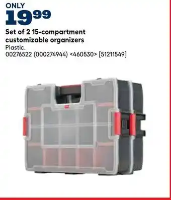 RONA Set of 2 15-compartment customizable organizers offer