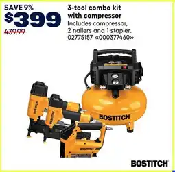 RONA Bostitch 3-tool combo kit with compressor offer