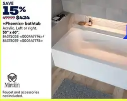 RONA Phoenix bathtub offer
