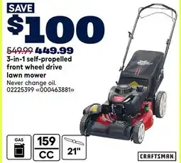 RONA 3-in-1 self-propelled front wheel drive lawn mower offer