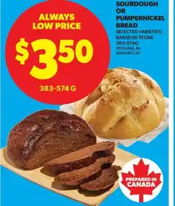 Real Canadian Superstore SOURDOUGH OR PUMPERNICKEL BREAD offer