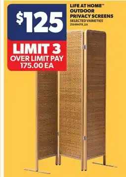 Real Canadian Superstore LIFE AT HOME OUTDOOR PRIVACY SCREENS offer