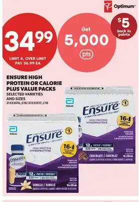 Real Canadian Superstore ENSURE HIGH PROTEIN OR CALORIE PLUS VALUE PACKS offer