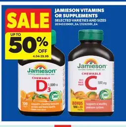 Real Canadian Superstore JAMIESON VITAMINS OR SUPPLEMENTS offer