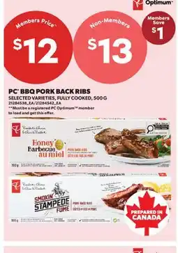 Real Canadian Superstore PC BBQ PORK BACK RIBS offer