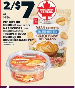 Valu-mart TREMPETTES OU HUMMUS, 200-227 G OU BOUCHÉES NAAN PC, 170 G offer