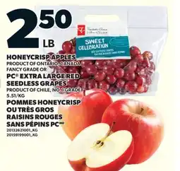 Valu-mart POMMES HONEYCRISP OU TRÈS GROS RAISINS ROUGES SANS PÉPINS PC offer