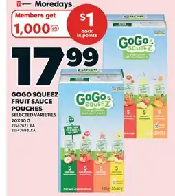 Valu-mart GOGO SQUEEZ FRUIT SAUCE FRUIT SAUCE POUCHES offer