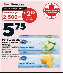 Valu-mart PC BLUE MENU OR PC SPARKLING WATER offer