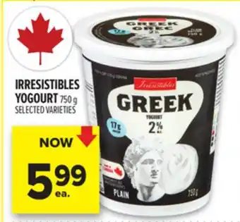 Metro IRRESISTIBLES YOGOURT offer