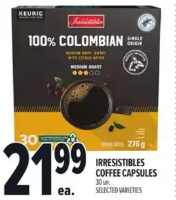 Metro IRRESISTIBLES COFFEE CAPSULES offer