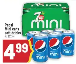 Marché Adonis PEPSI MINI CANS SOFT DRINKS offer