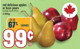 Marché Adonis RED DELICIOUS APPLES OR BOSC PEARS offer