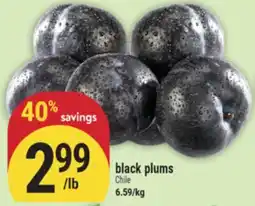 Marché Adonis black plums offer