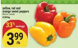 Marché Adonis YELLOW, RED AND ORANGE SWEET PEPPERS offer
