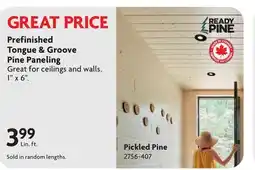 Home Hardware Prefinished Tongue & Groove Pine Paneling offer