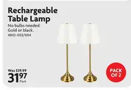 Home Hardware Rechargeable Table Lamp offer