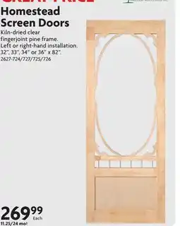 Home Hardware Homestead Screen Doors offer