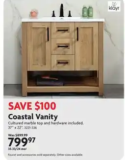 Home Hardware Coastal Vanity offer