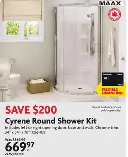 Home Hardware Cyrene Round Shower Kit offer