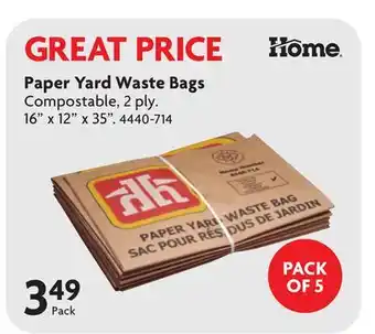 Home Hardware Paper Yard Waste Bags offer