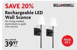 Home Hardware Rechargeable LED Wall Sconce offer