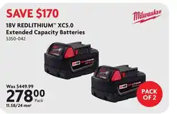 Home Hardware 18V REDLITHIUM XC5.0 Extended Capacity Batteries offer