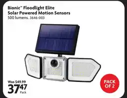 Home Hardware Bionic Floodlight Elite Solar Powered Motion Sensors offer