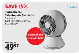 Home Hardware Turbo Breeze Tabletop Air Circulator offer