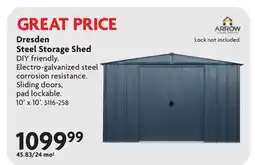 Home Hardware Dresden Steel Storage Shed offer