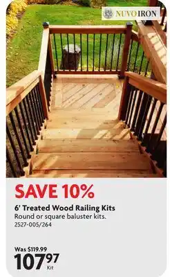 Home Hardware 6' Treated Wood Railing Kits offer